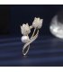 XSB123 - Golden Floral Saree Brooch